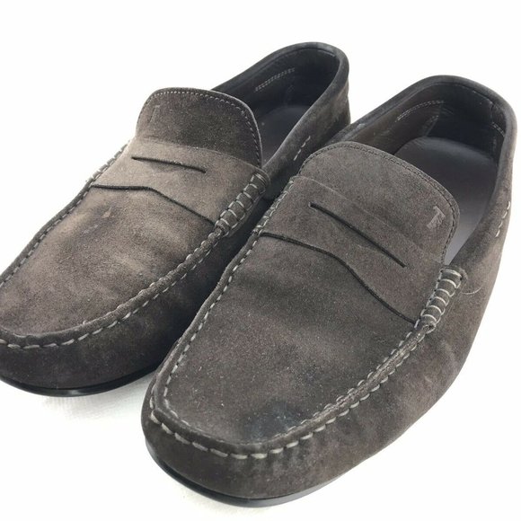 TODS Gommino Penny Loafers Men 8.5 Suede Brown - Picture 2 of 8